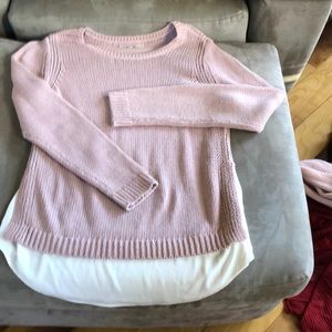 Mauve sweater with cream liner